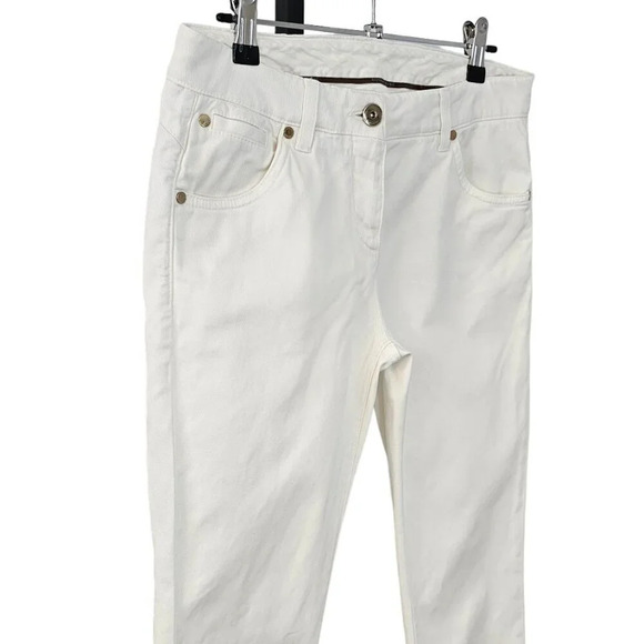 Brunello Cucinelli Womens Skinny Fit Jeans in White Low-Mid Rise Size 6 - Picture 4 of 14
